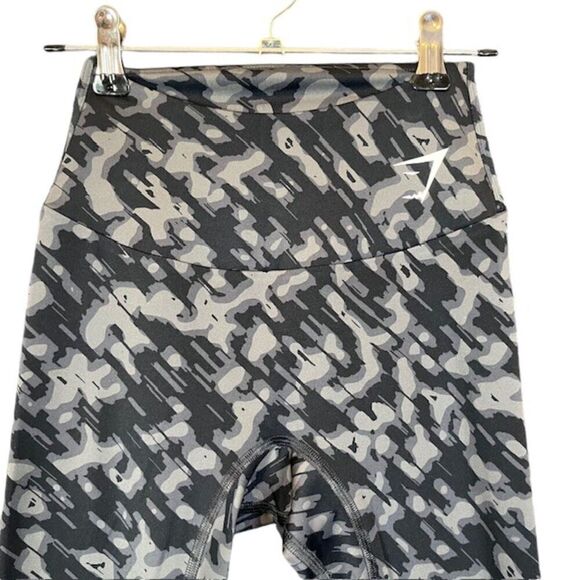Gymshark Training Leggings Black Gray Abstract Camo Print High Waist Size XS - Picture 3 of 9
